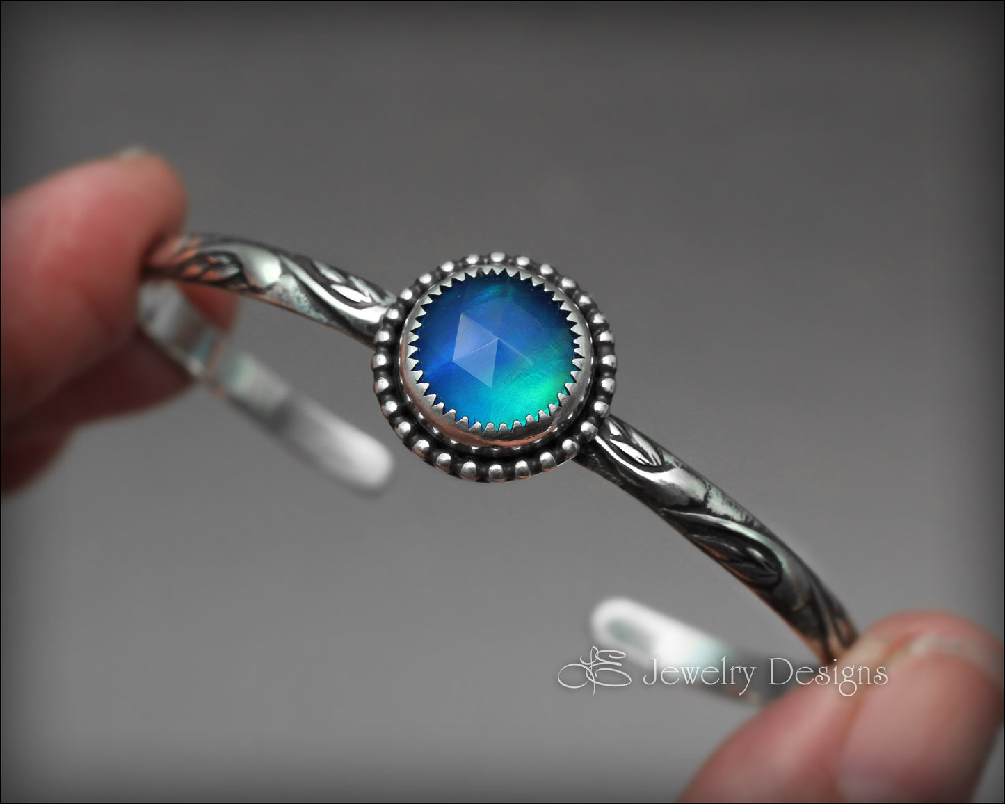 Sterling Silver Aurora Opal Cuff - LE Jewelry Designs