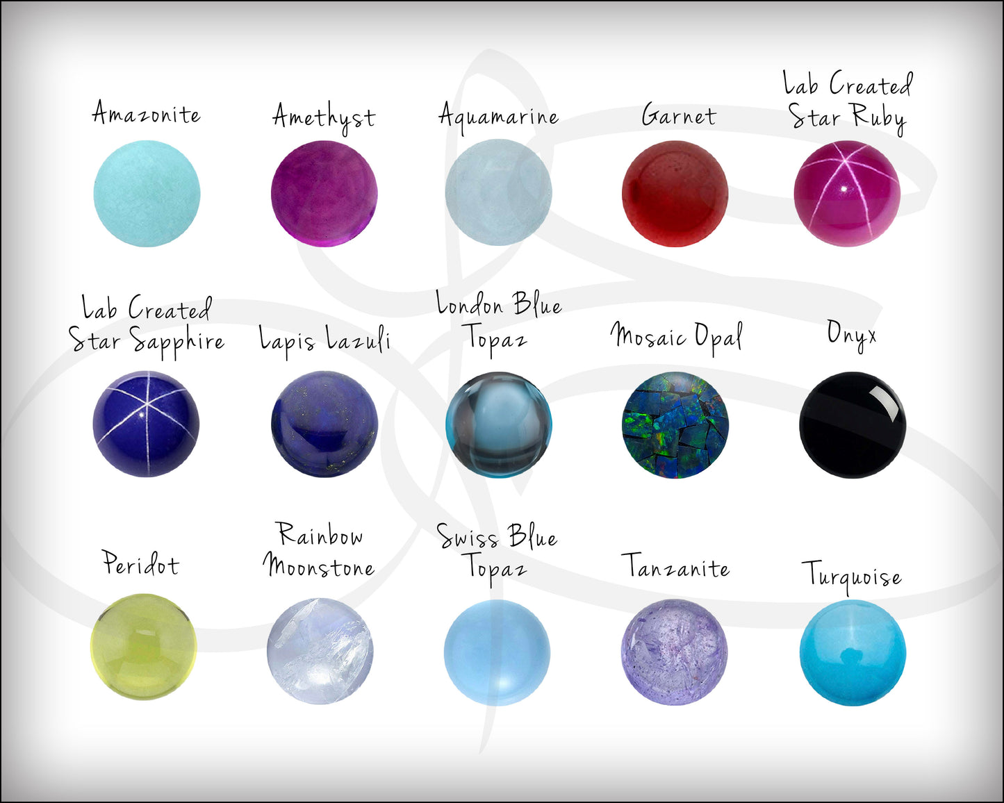 Sterling Rose Moon Gemstone Ring - (choose stone) - LE Jewelry Designs