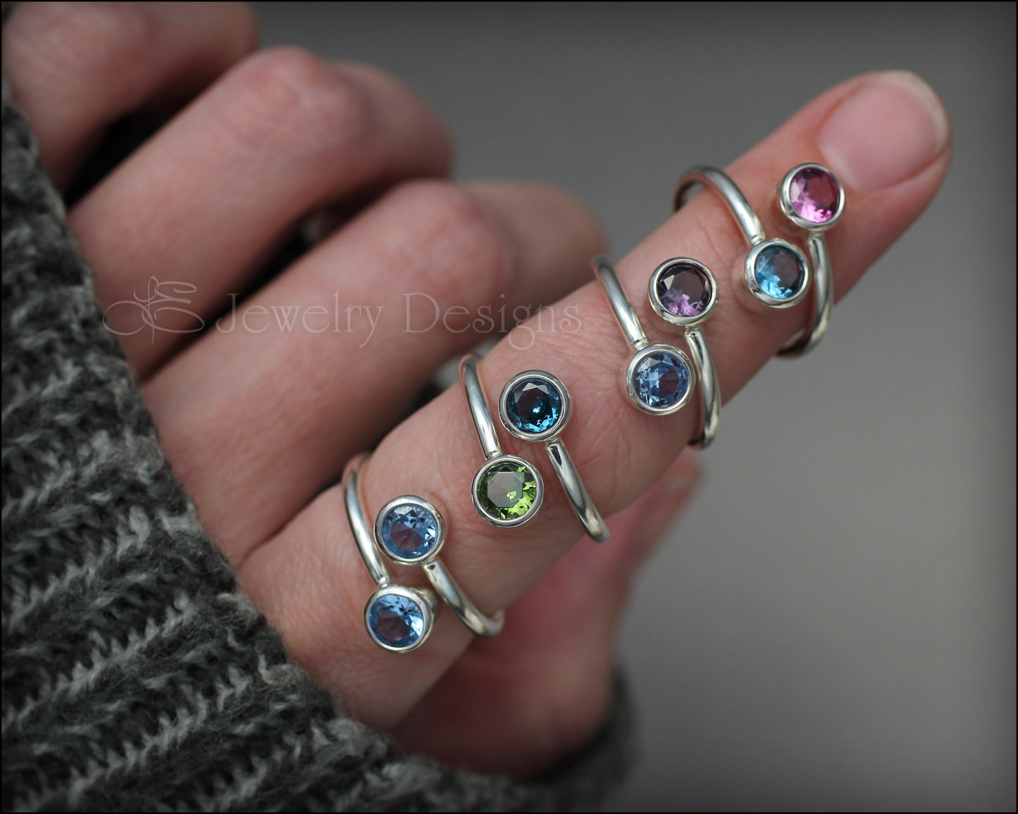 Dual Birthstone Ring (6mm) - LE Jewelry Designs