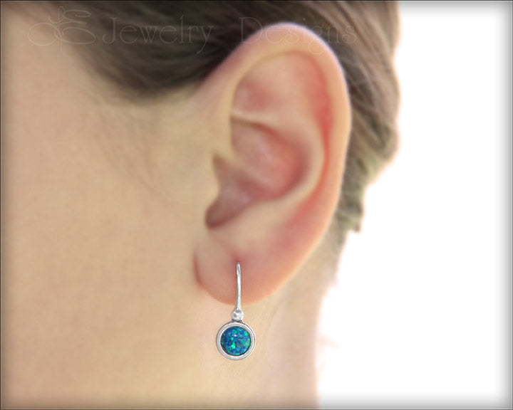 Sterling Silver Opal Drop Earrings - LE Jewelry Designs