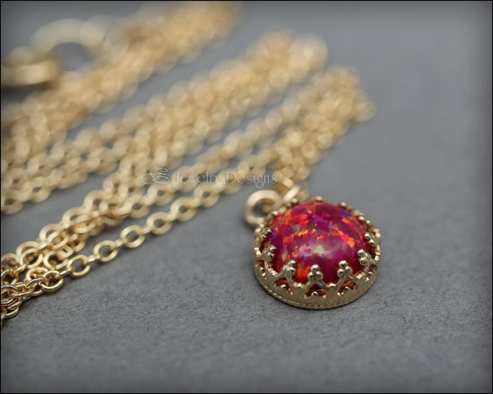 Gold Opal Necklace (choose color) - LE Jewelry Designs
