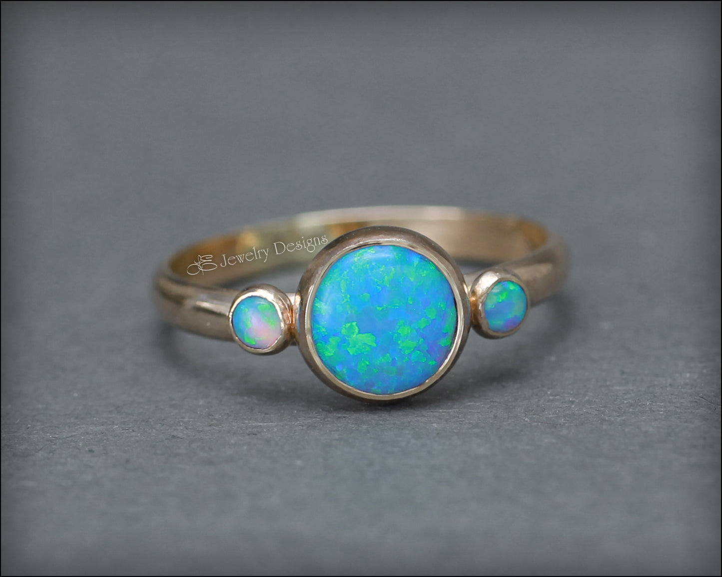 14k Gold-Filled Opal Trio Ring - LE Jewelry Designs