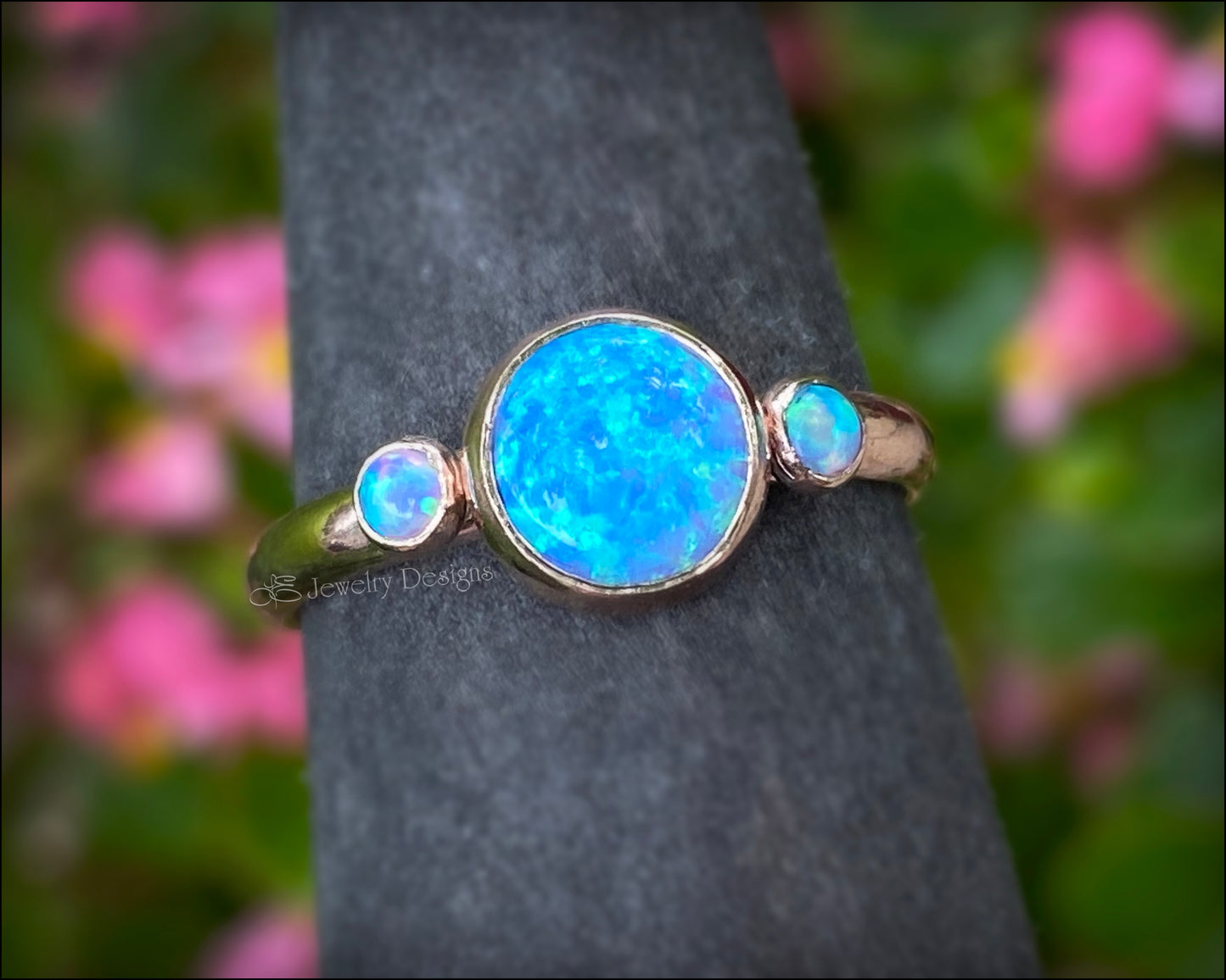 14k Gold-Filled Opal Trio Ring - LE Jewelry Designs