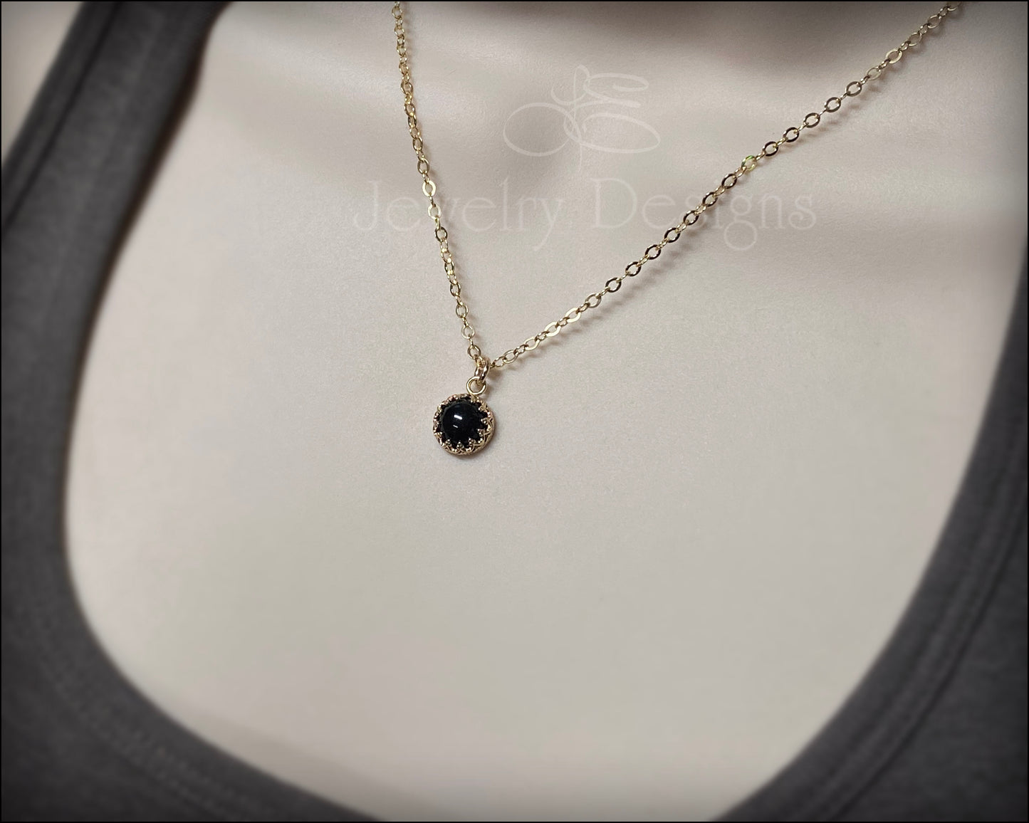 Small Onyx Drop Necklace - LE Jewelry Designs