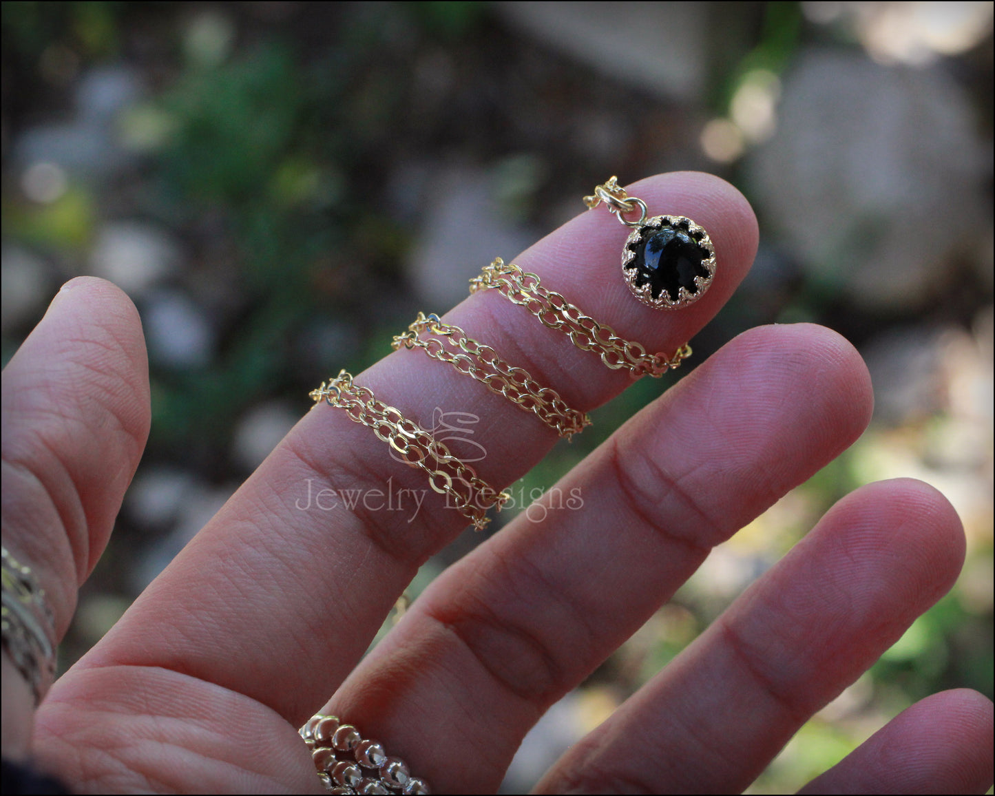 Small Onyx Drop Necklace - LE Jewelry Designs