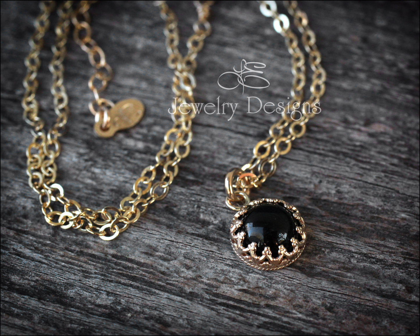 Small Onyx Drop Necklace - LE Jewelry Designs