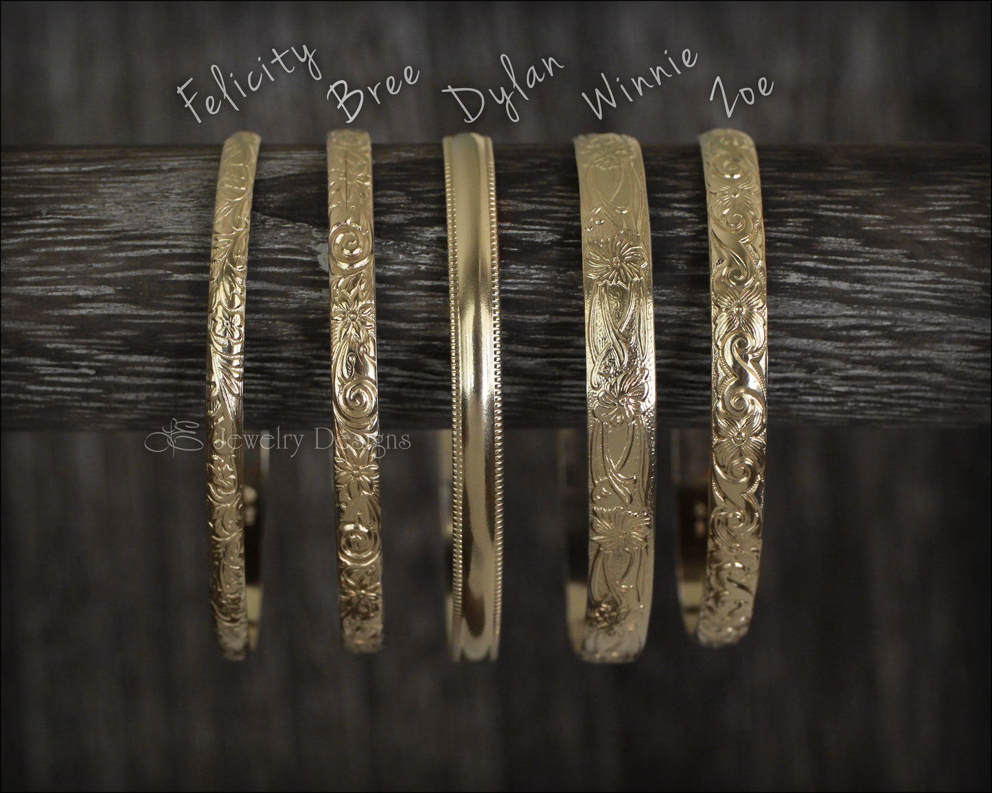 Gold-Filled Pattern Cuff Bracelets - LE Jewelry Designs