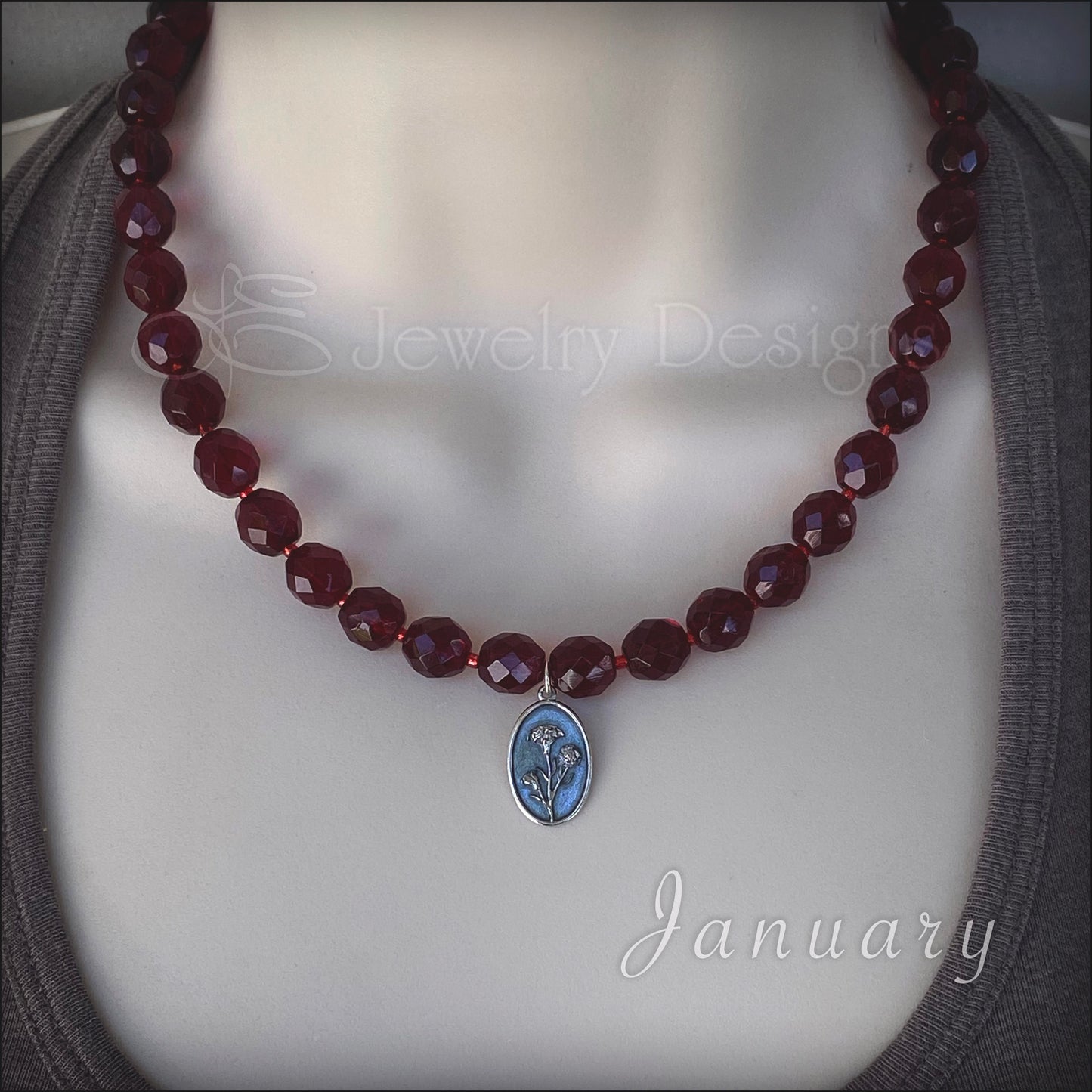 Sterling Birth Flower Beaded Necklaces - LE Jewelry Designs