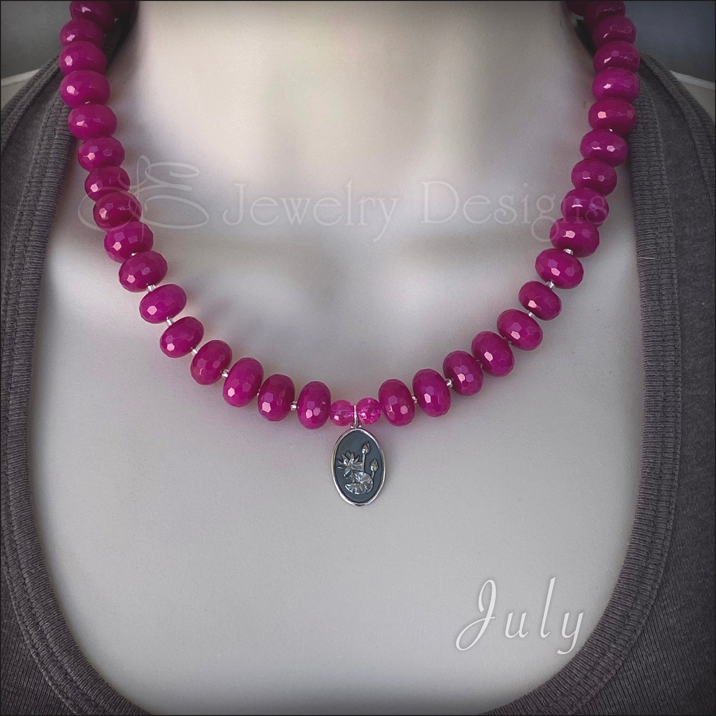 Sterling Birth Flower Beaded Necklaces - LE Jewelry Designs