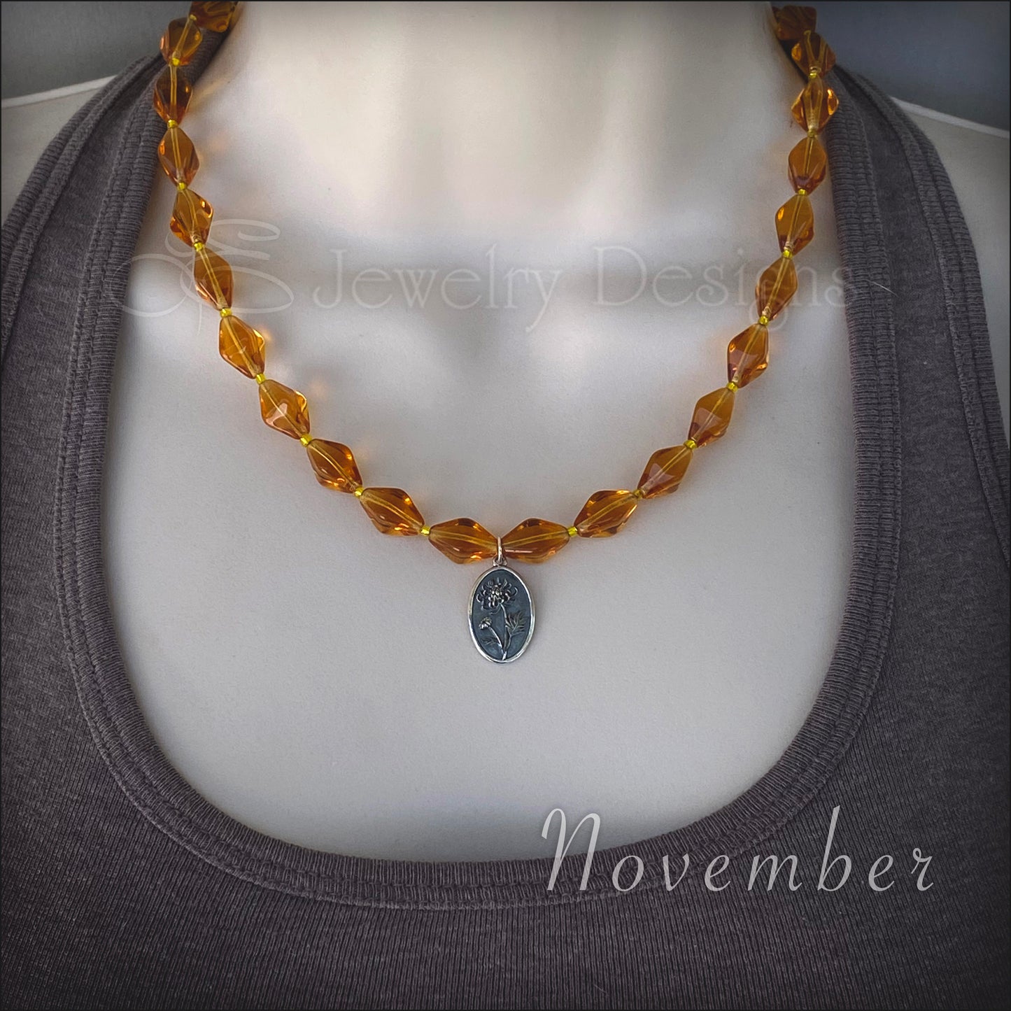Sterling Birth Flower Beaded Necklaces - LE Jewelry Designs
