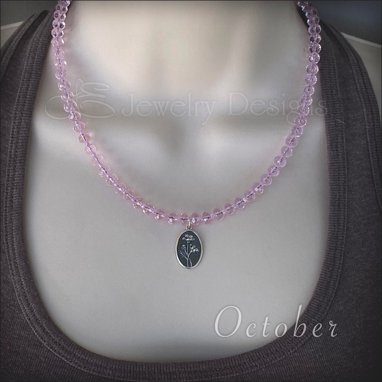 Sterling Birth Flower Beaded Necklaces - LE Jewelry Designs
