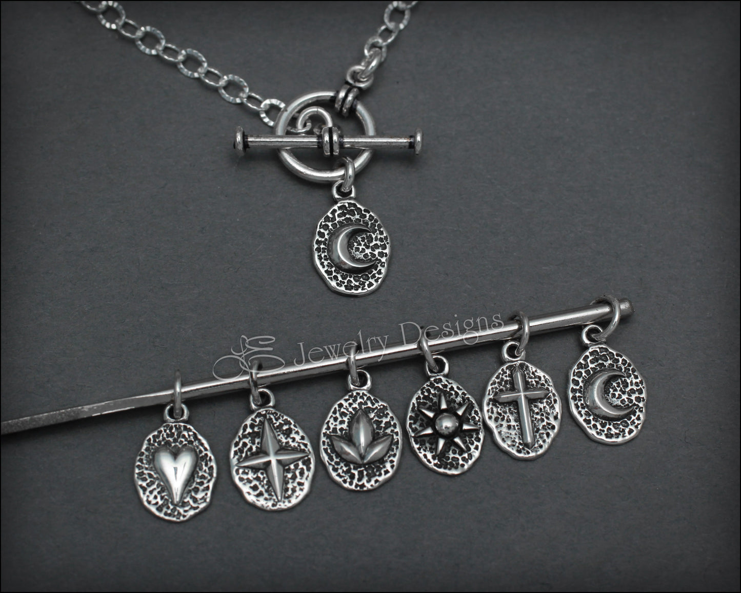 Sterling Coin Charm Toggle Necklace - LE Jewelry Designs