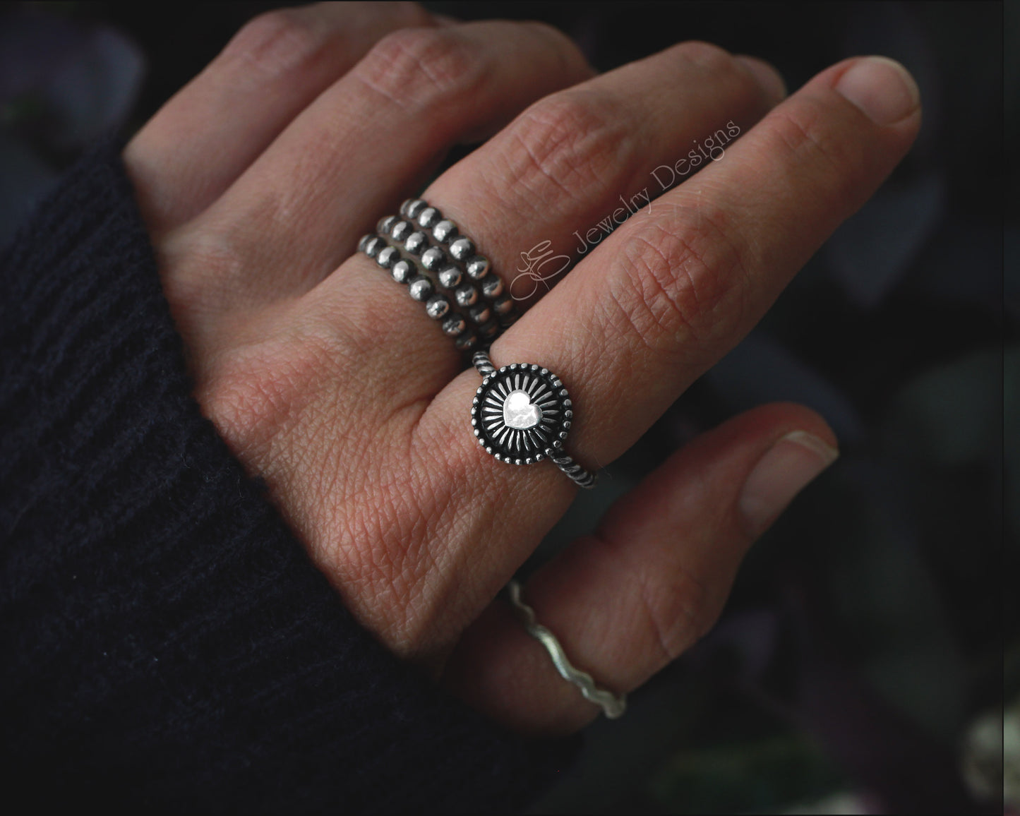 Sterling Radiating Design Ring - LE Jewelry Designs