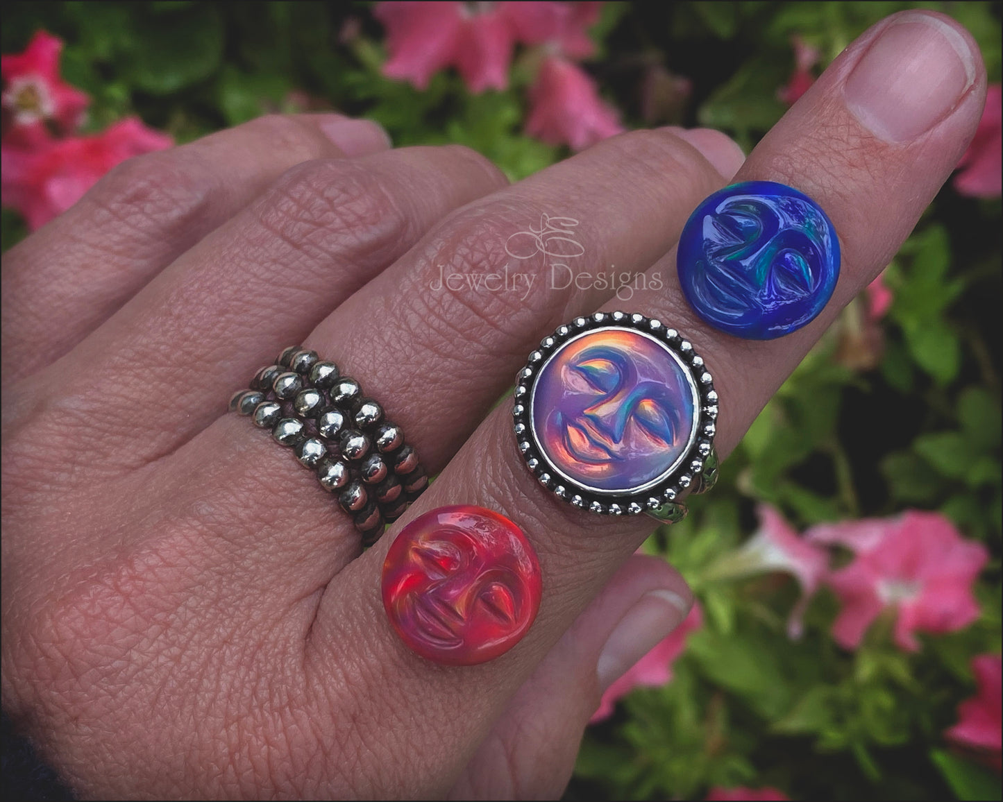 Aurora Opal Sleepy Moon Ring - LE Jewelry Designs