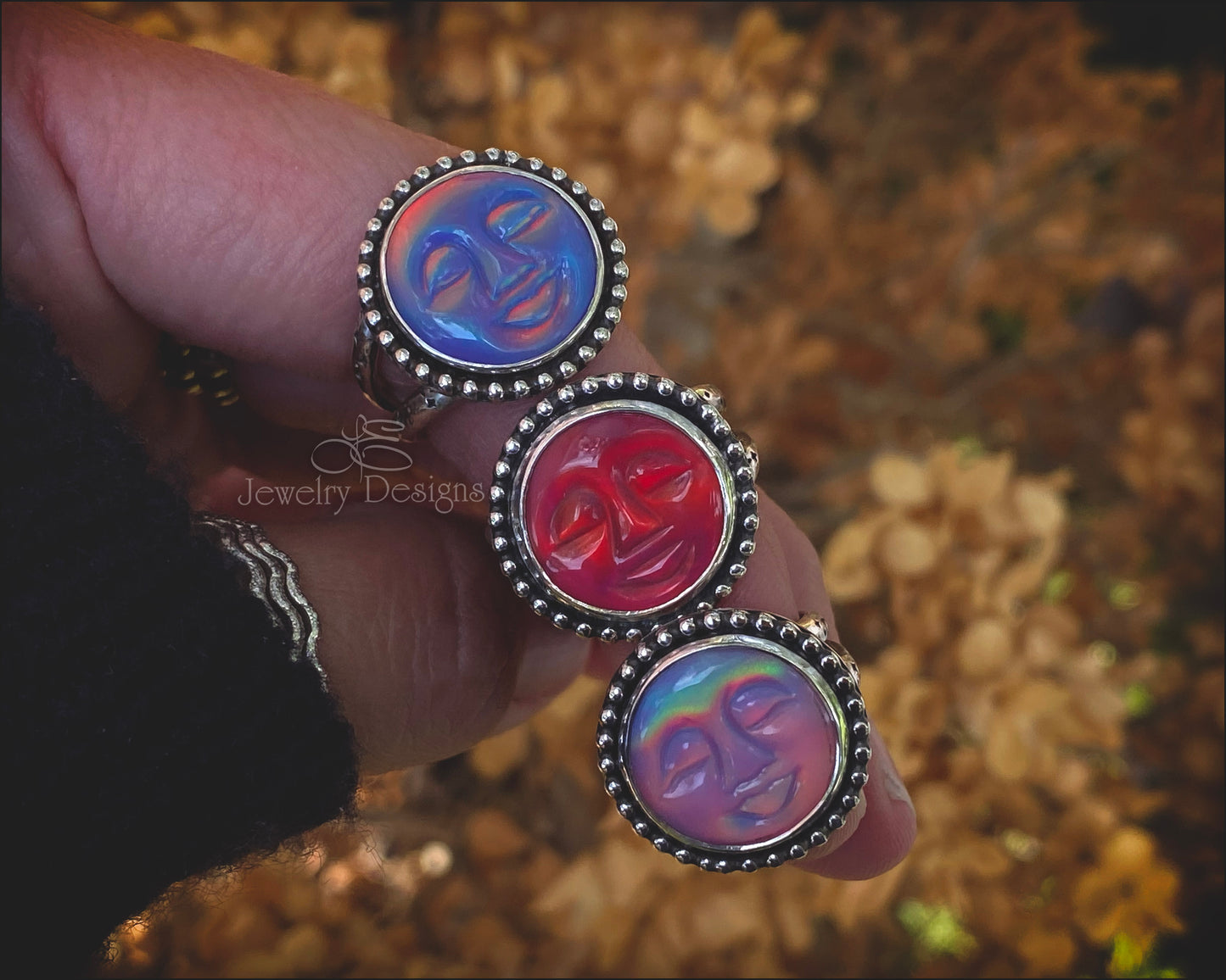 Aurora Opal Sleepy Moon Ring - LE Jewelry Designs