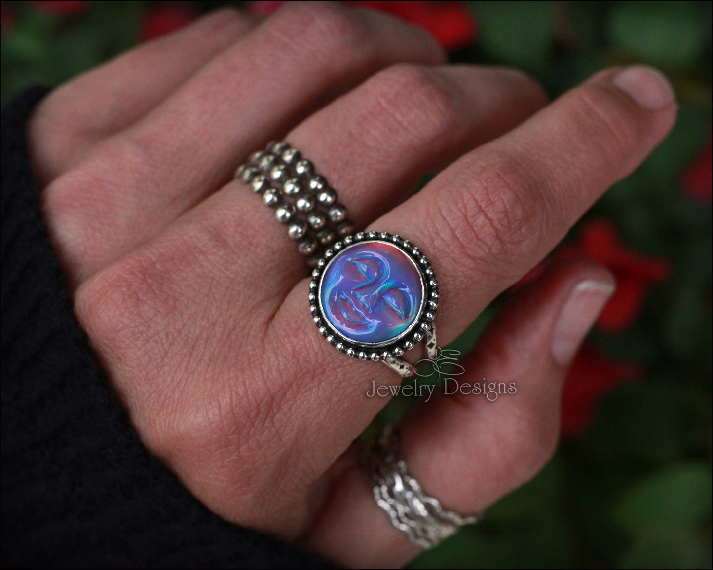 Aurora Opal Sleepy Moon Ring - LE Jewelry Designs