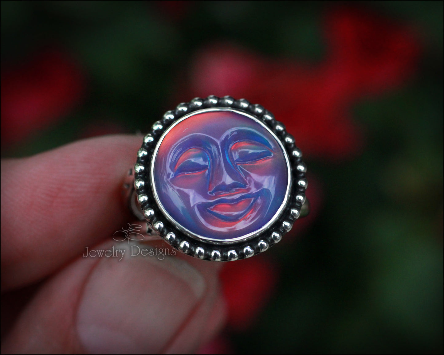 Aurora Opal Sleepy Moon Ring - LE Jewelry Designs