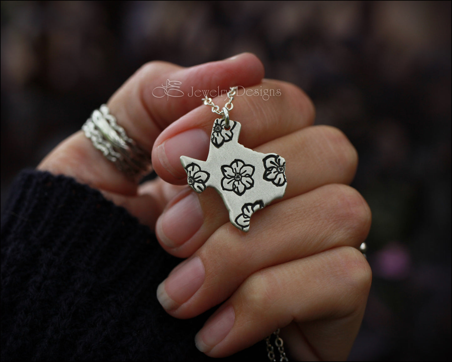 Sterling Texas Birth Flower Necklace - LE Jewelry Designs