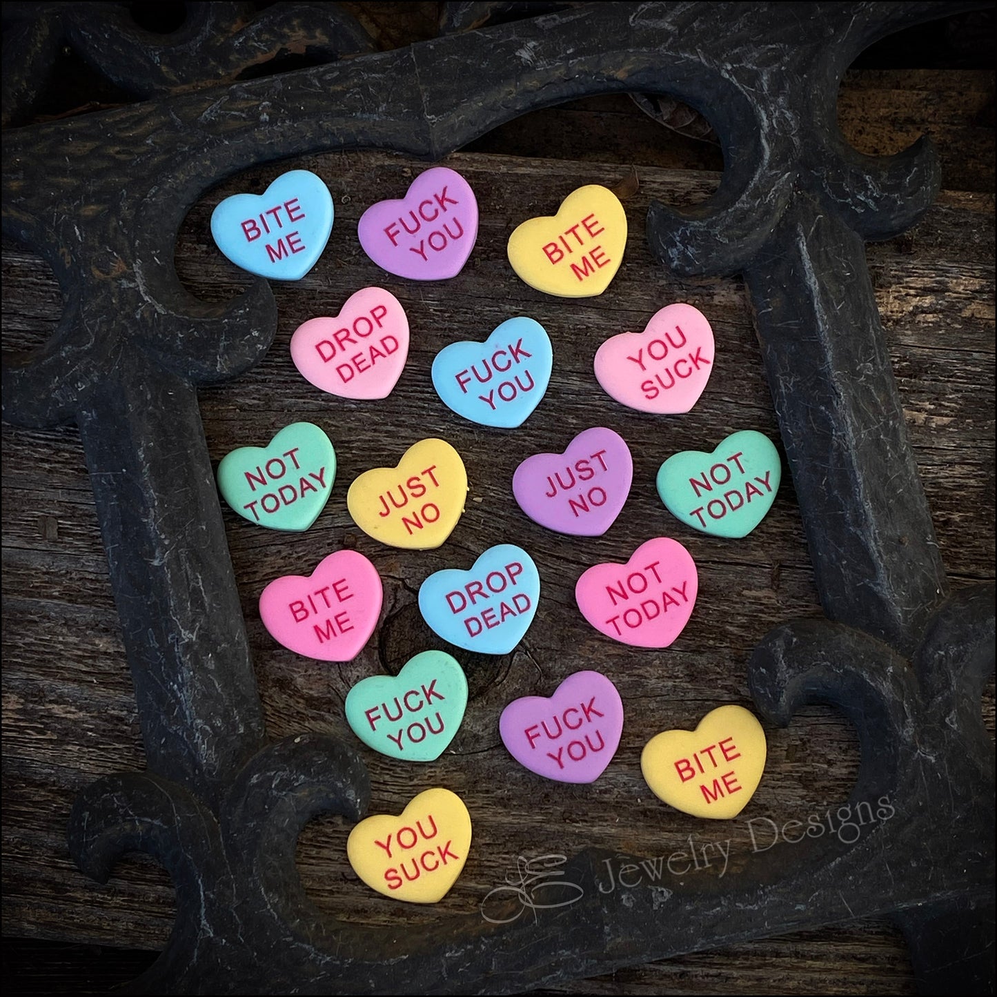 Inappropriate Sterling Candy Heart Necklace - LE Jewelry Designs