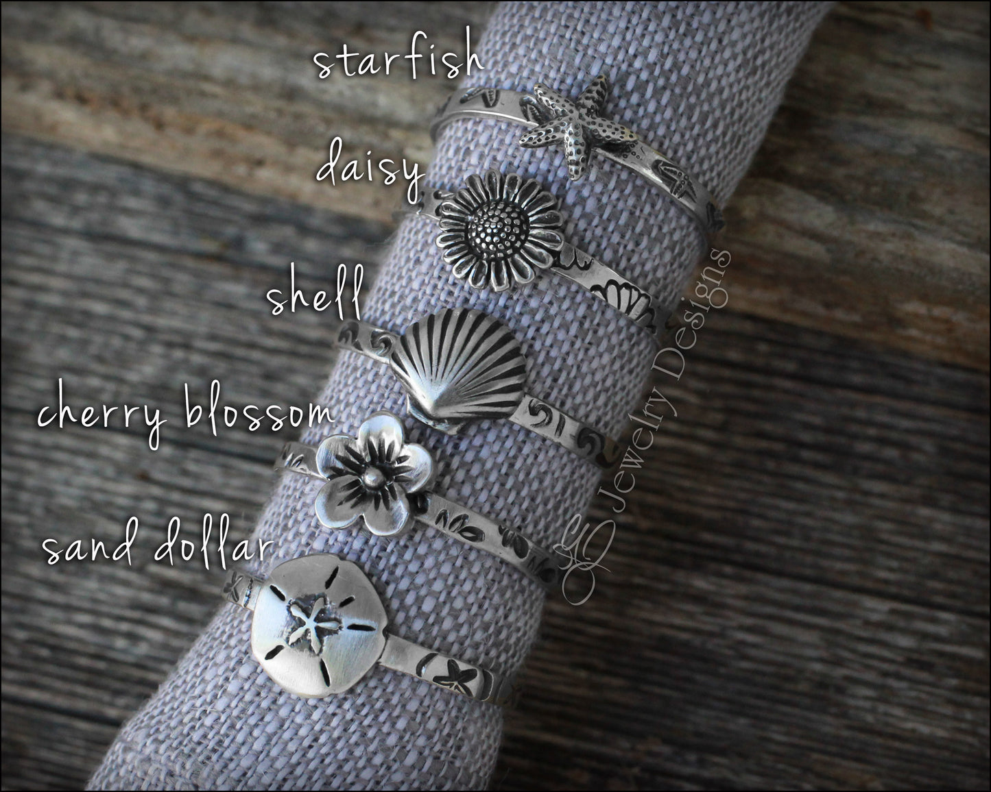 Sterling Beach Themed Rings - LE Jewelry Designs