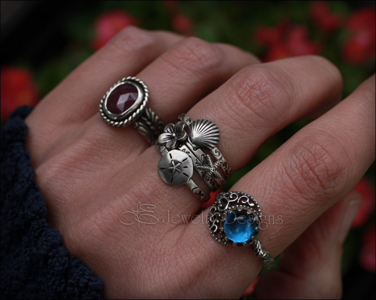 Sterling Beach Themed Rings - LE Jewelry Designs