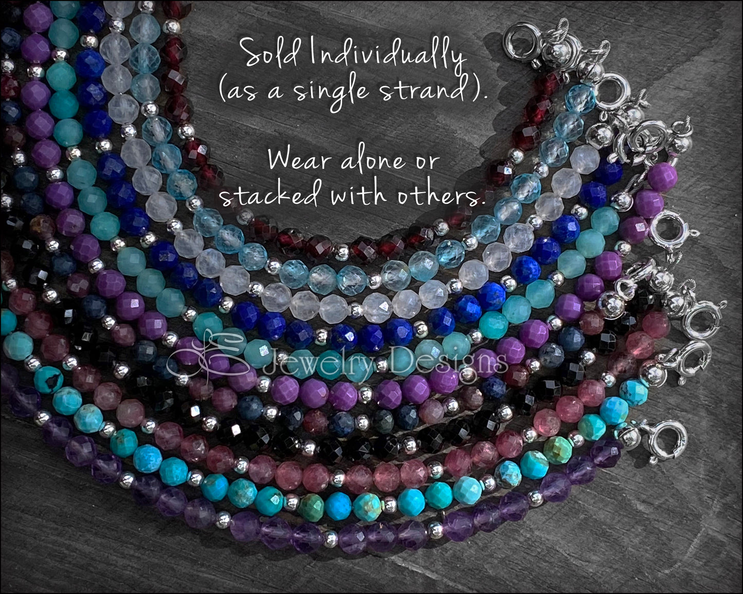 Dainty Gemstone Beaded Bracelet - LE Jewelry Designs