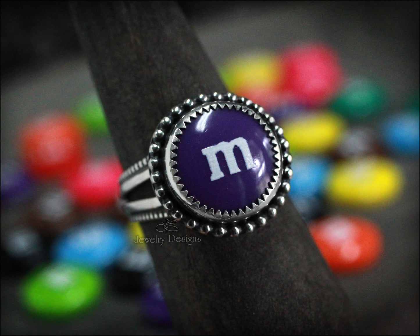 Sterling Candy 'M' Ring - LE Jewelry Designs