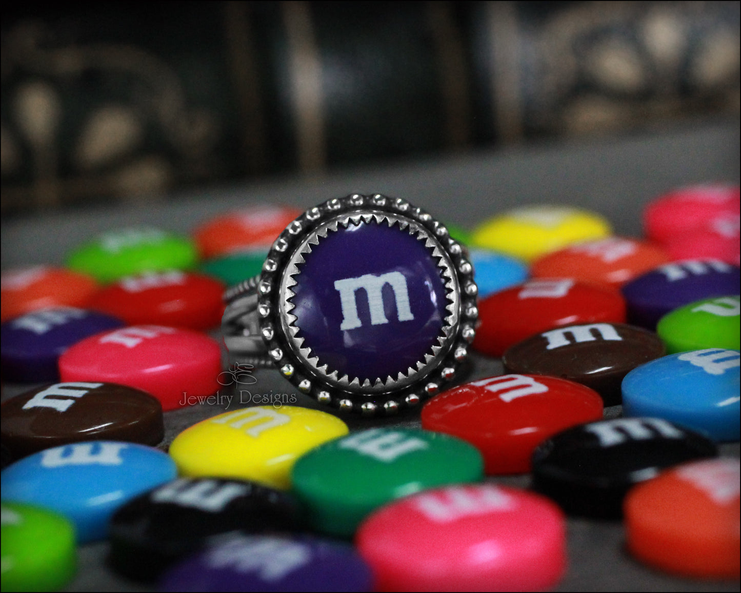 Sterling Candy 'M' Ring - LE Jewelry Designs