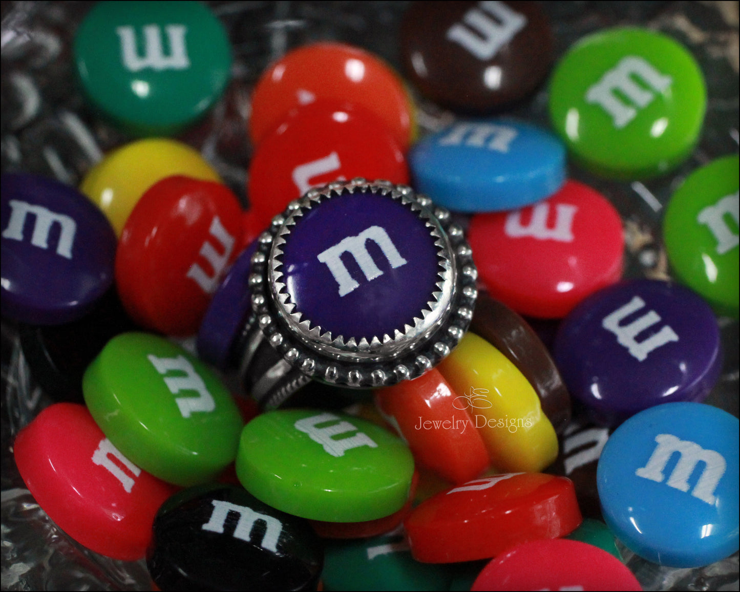Sterling Candy 'M' Ring - LE Jewelry Designs