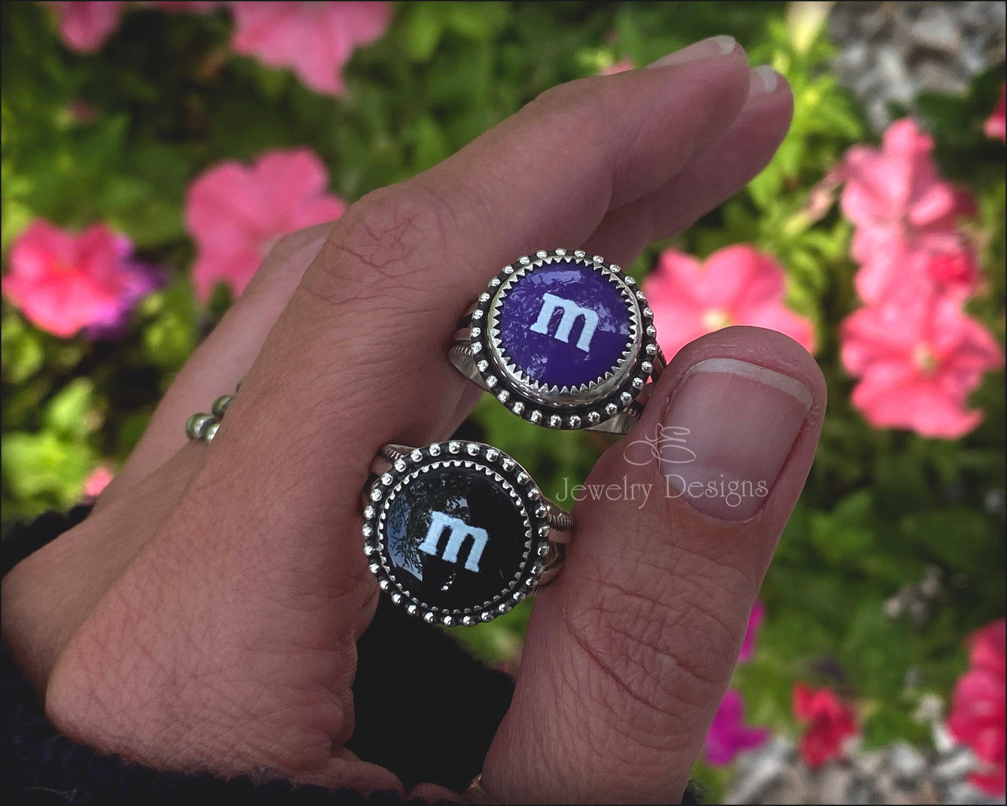 Sterling Candy 'M' Ring - LE Jewelry Designs