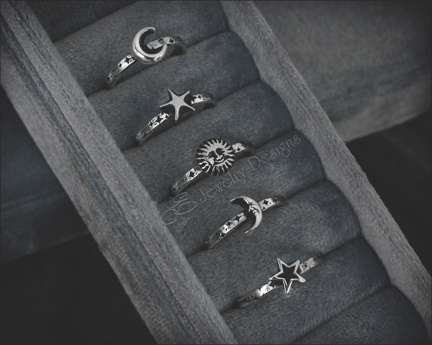 Sterling Celestial Stacking Rings - LE Jewelry Designs