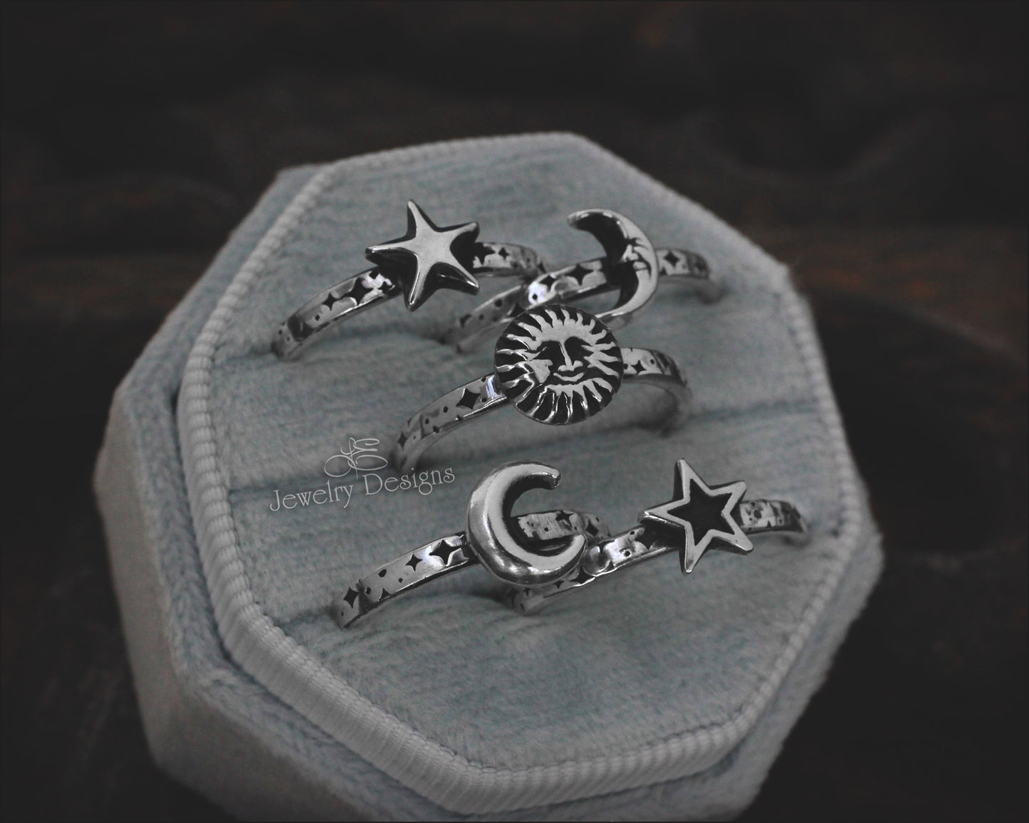 Sterling Celestial Stacking Rings - LE Jewelry Designs