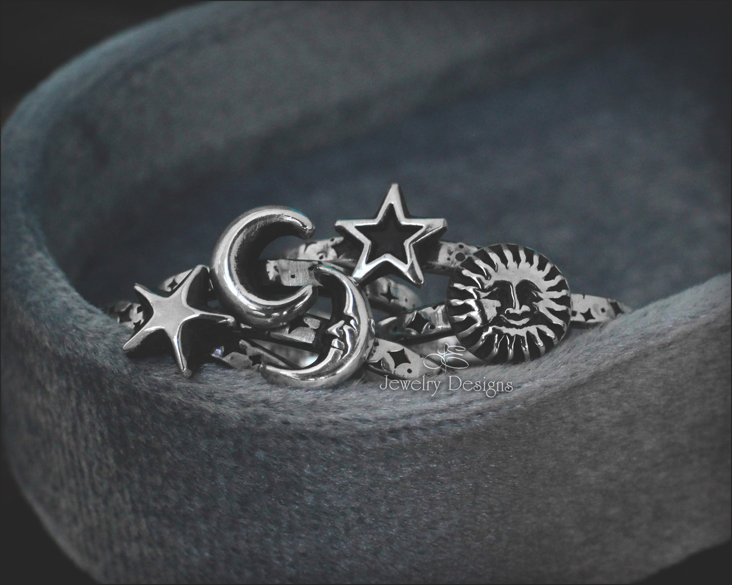 Sterling Celestial Stacking Rings - LE Jewelry Designs