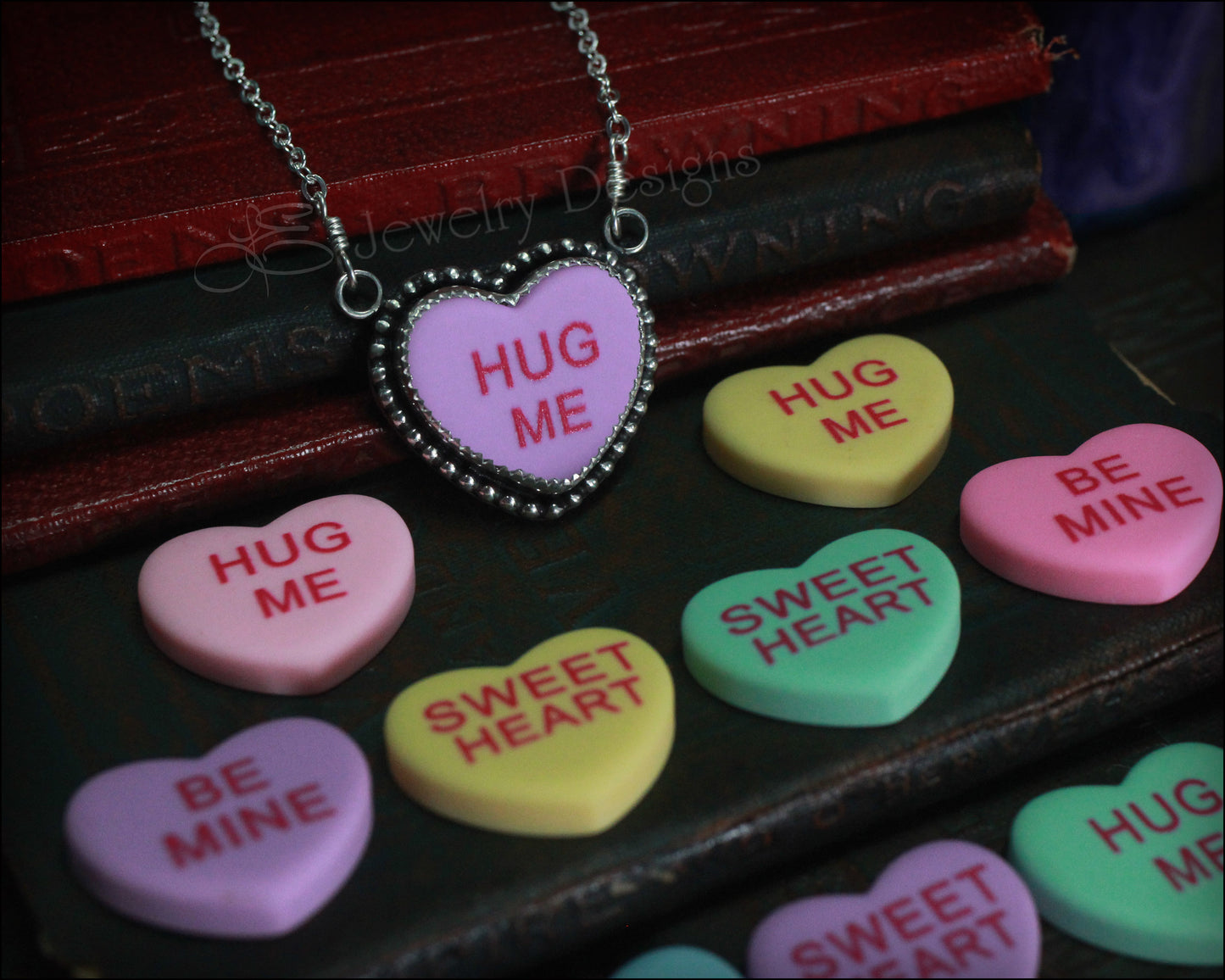 Realistic Candy Conversation Heart Necklace - LE Jewelry Designs