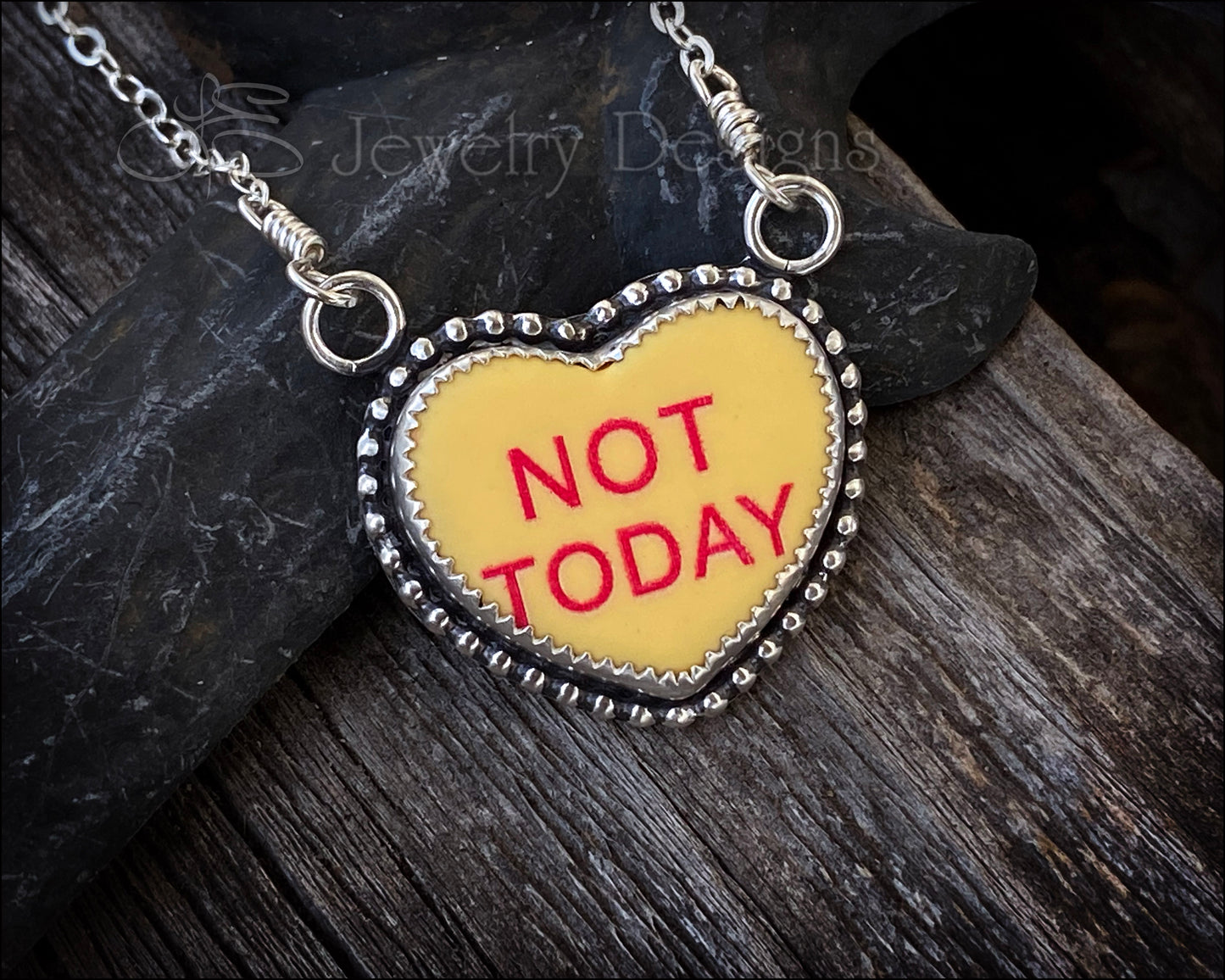 Inappropriate Sterling Candy Heart Necklace - LE Jewelry Designs
