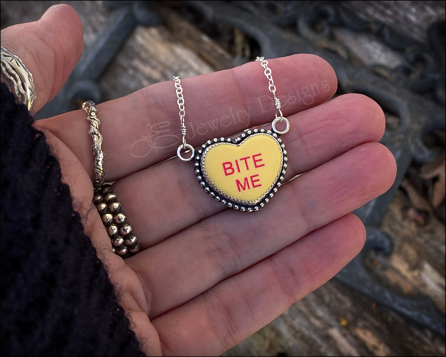 Inappropriate Sterling Candy Heart Necklace - LE Jewelry Designs