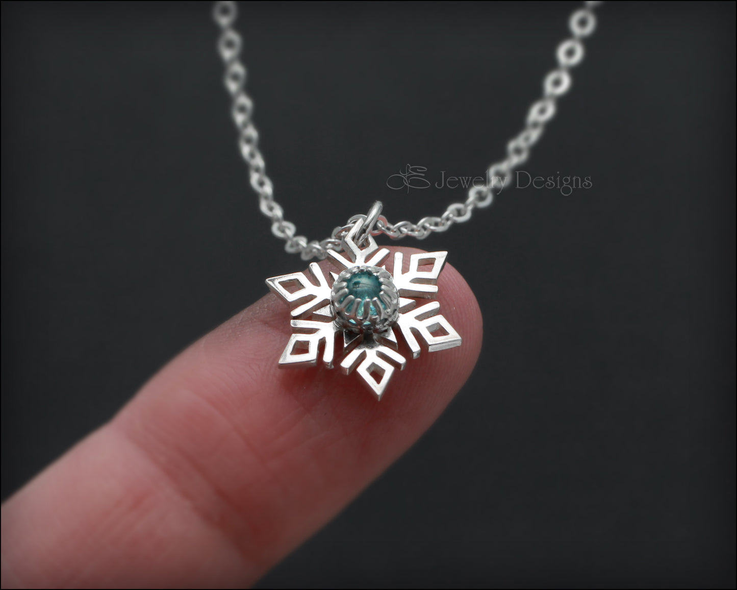 Sterling Snowflake Gemstone Necklace - ( choose stone) - LE Jewelry Designs