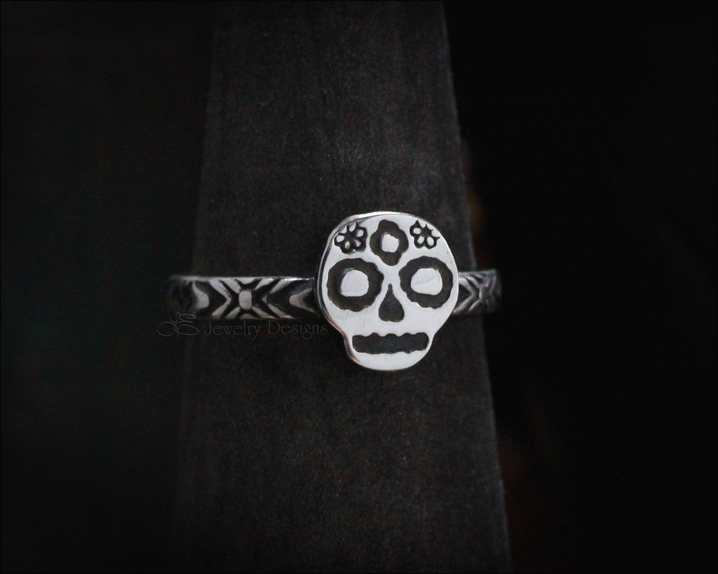 Sterling Dia de Los Muertos Sugar Skull Ring - LE Jewelry Designs