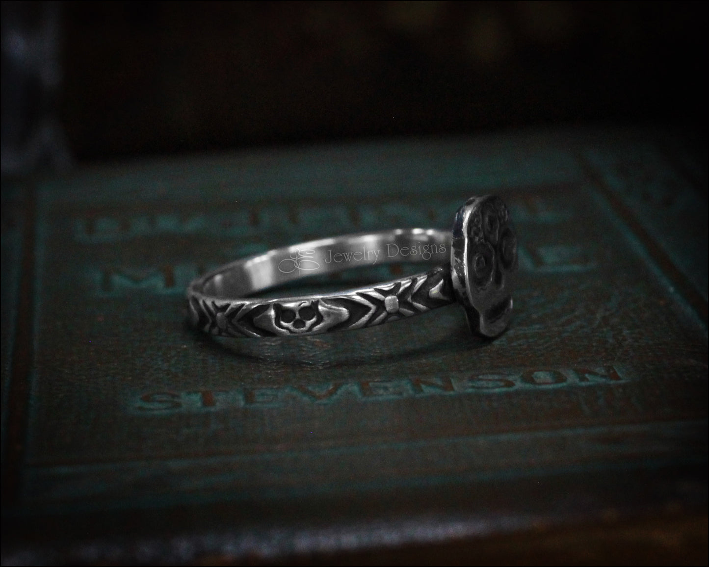 Sterling Dia de Los Muertos Sugar Skull Ring - LE Jewelry Designs