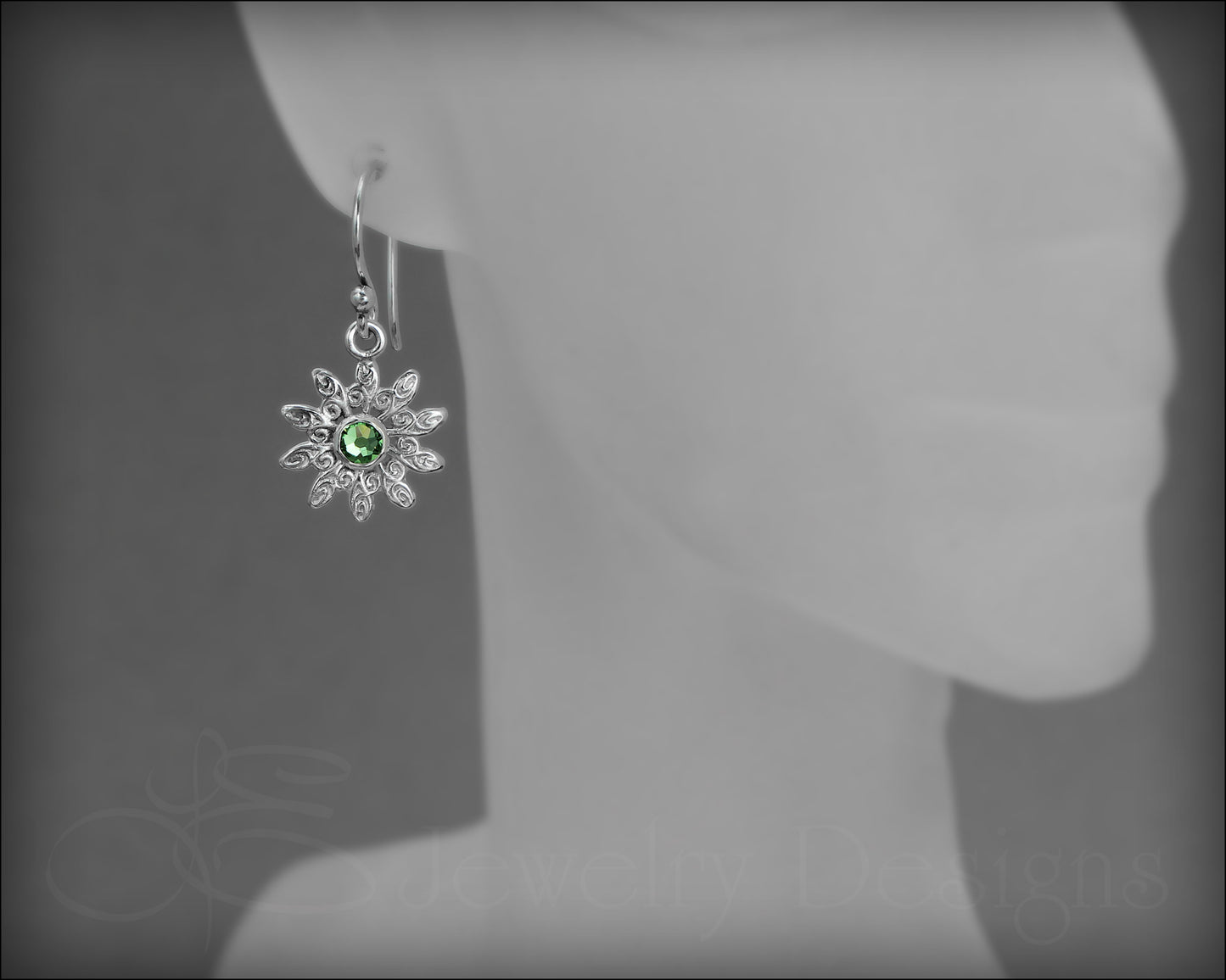 Sterling Flower Birthstone Earrings - LE Jewelry Designs