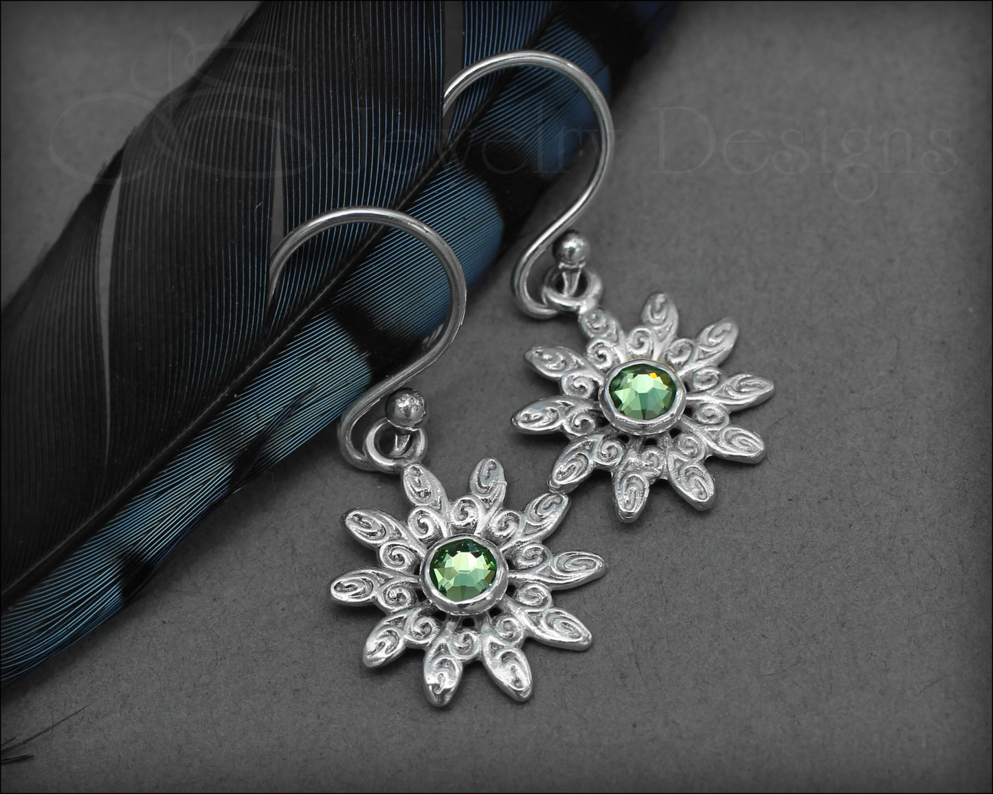 Sterling Flower Birthstone Earrings - LE Jewelry Designs