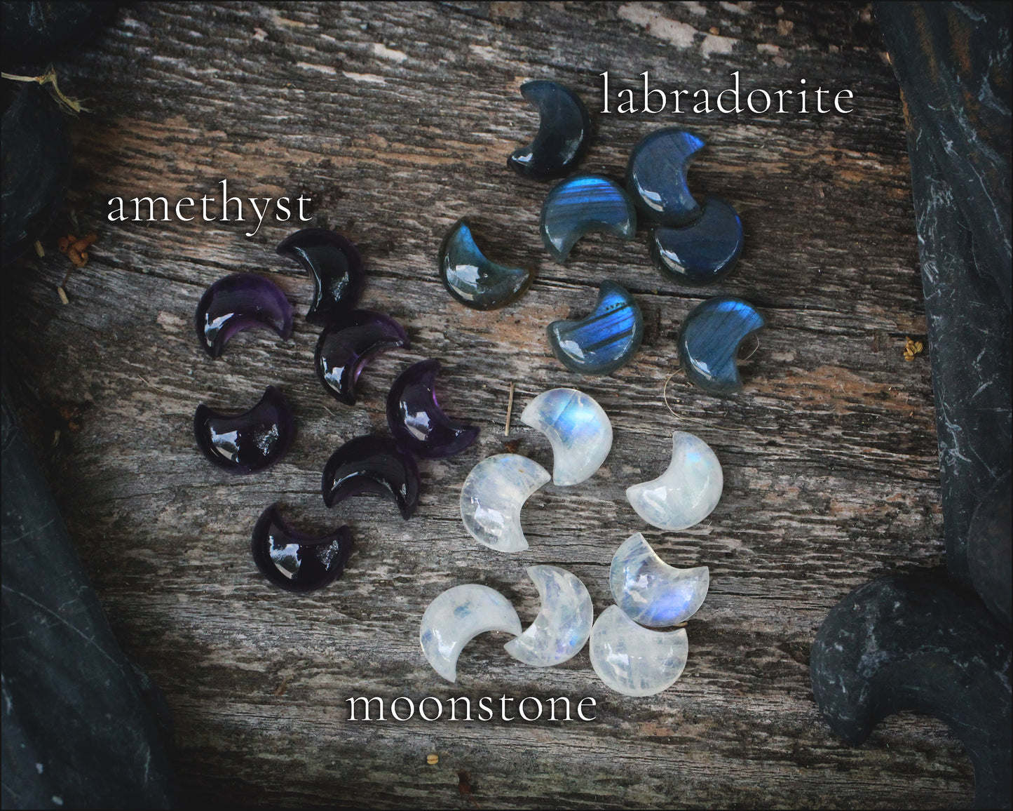 Small Gemstone Moon Ring - LE Jewelry Designs