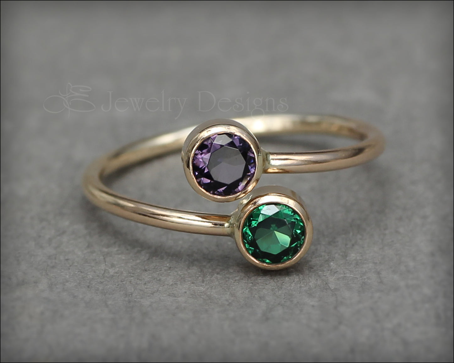 Dual Birthstone Ring (4mm) - LE Jewelry Designs