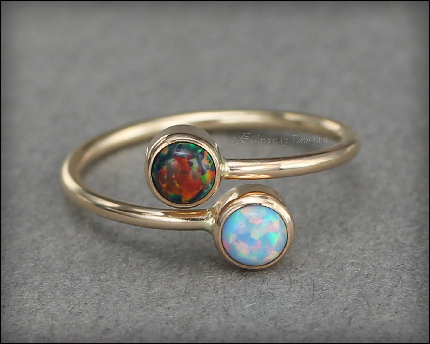 Dual Birthstone Ring (4mm) - LE Jewelry Designs