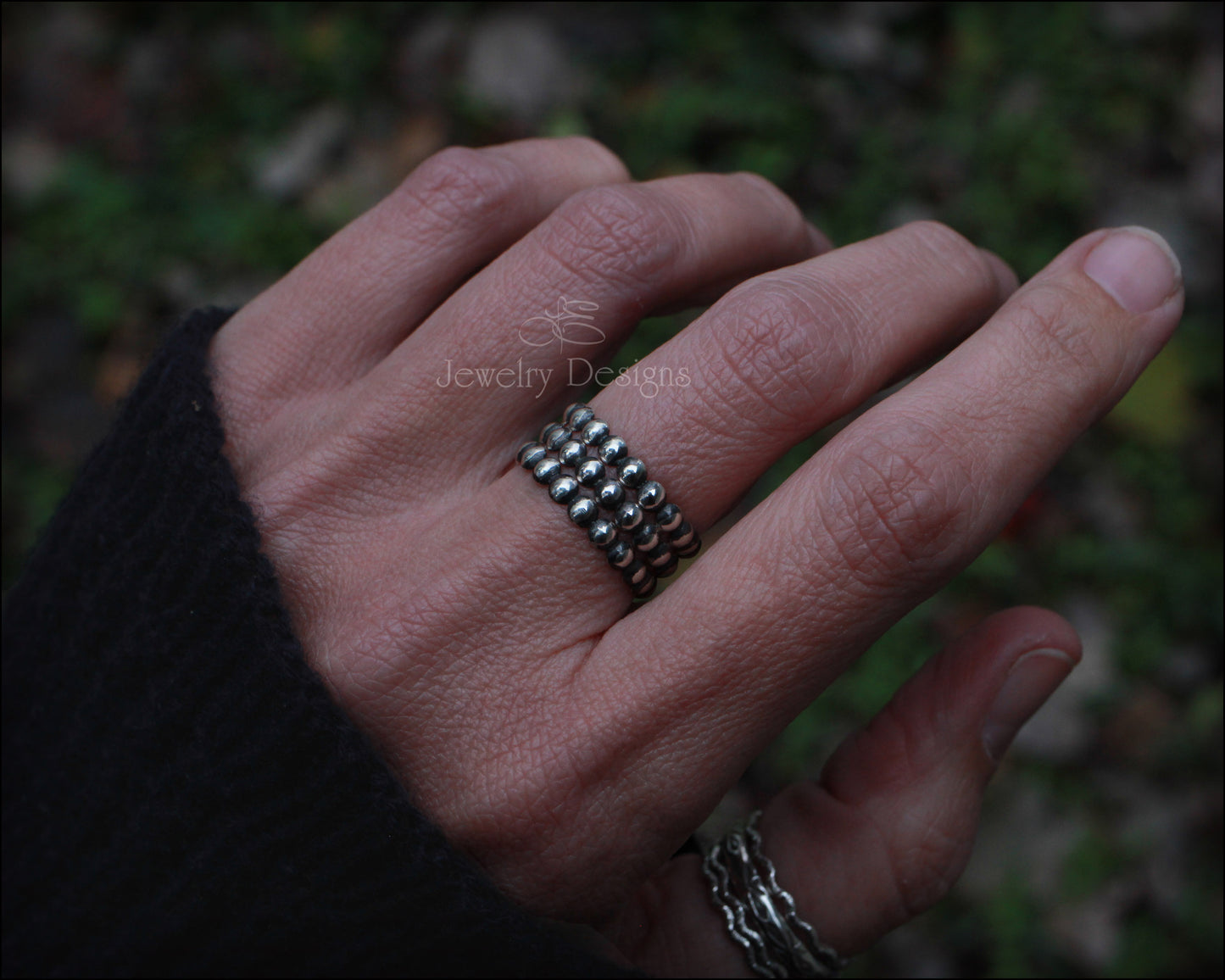 Sterling Silver Beaded Ring - LE Jewelry Designs