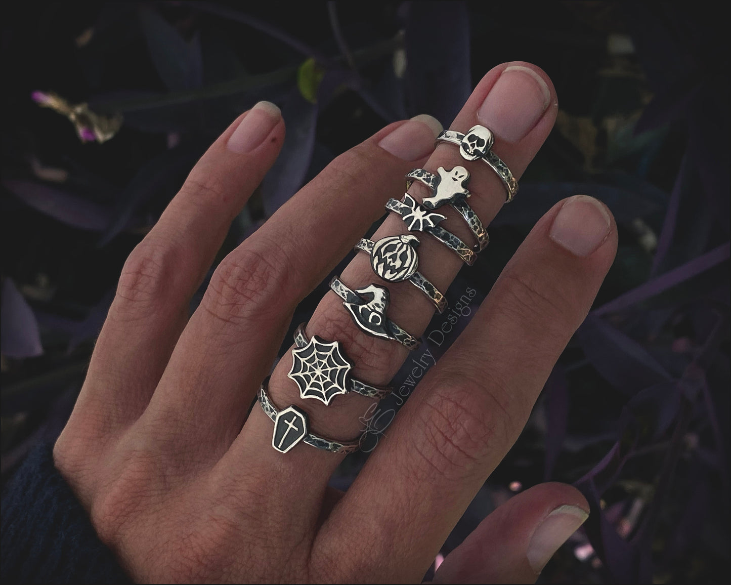 Sterling Halloween Stacking Rings - LE Jewelry Designs