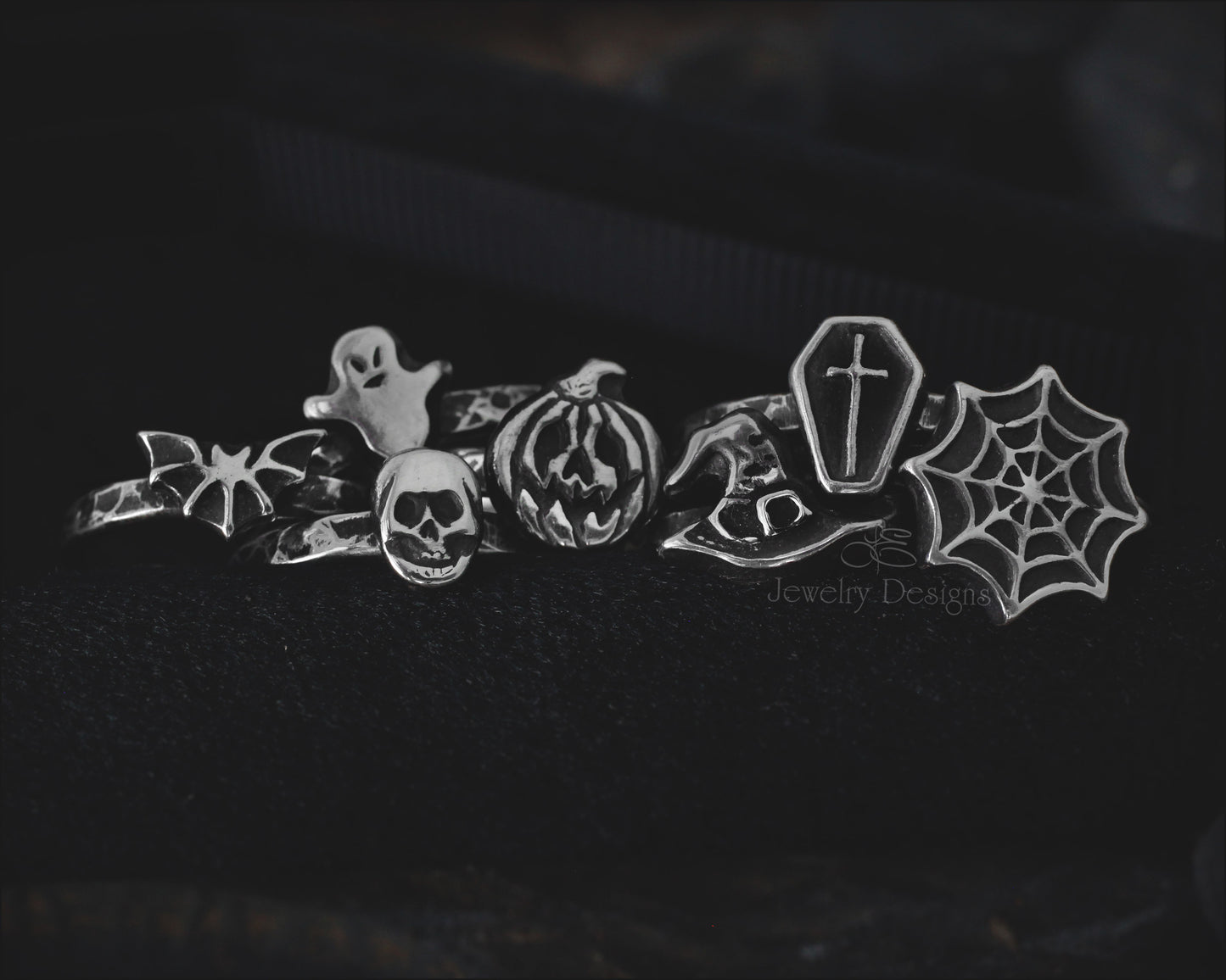 Sterling Halloween Stacking Rings - LE Jewelry Designs