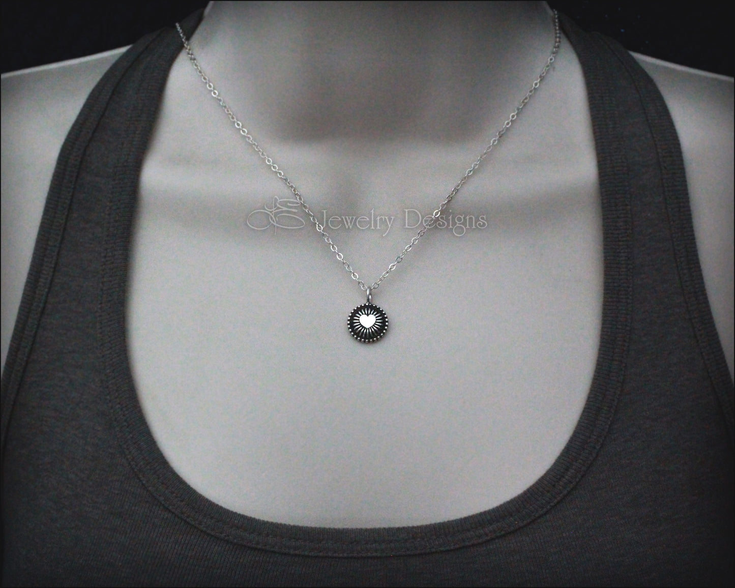 Small Radiating Design Charm Necklace - LE Jewelry Designs