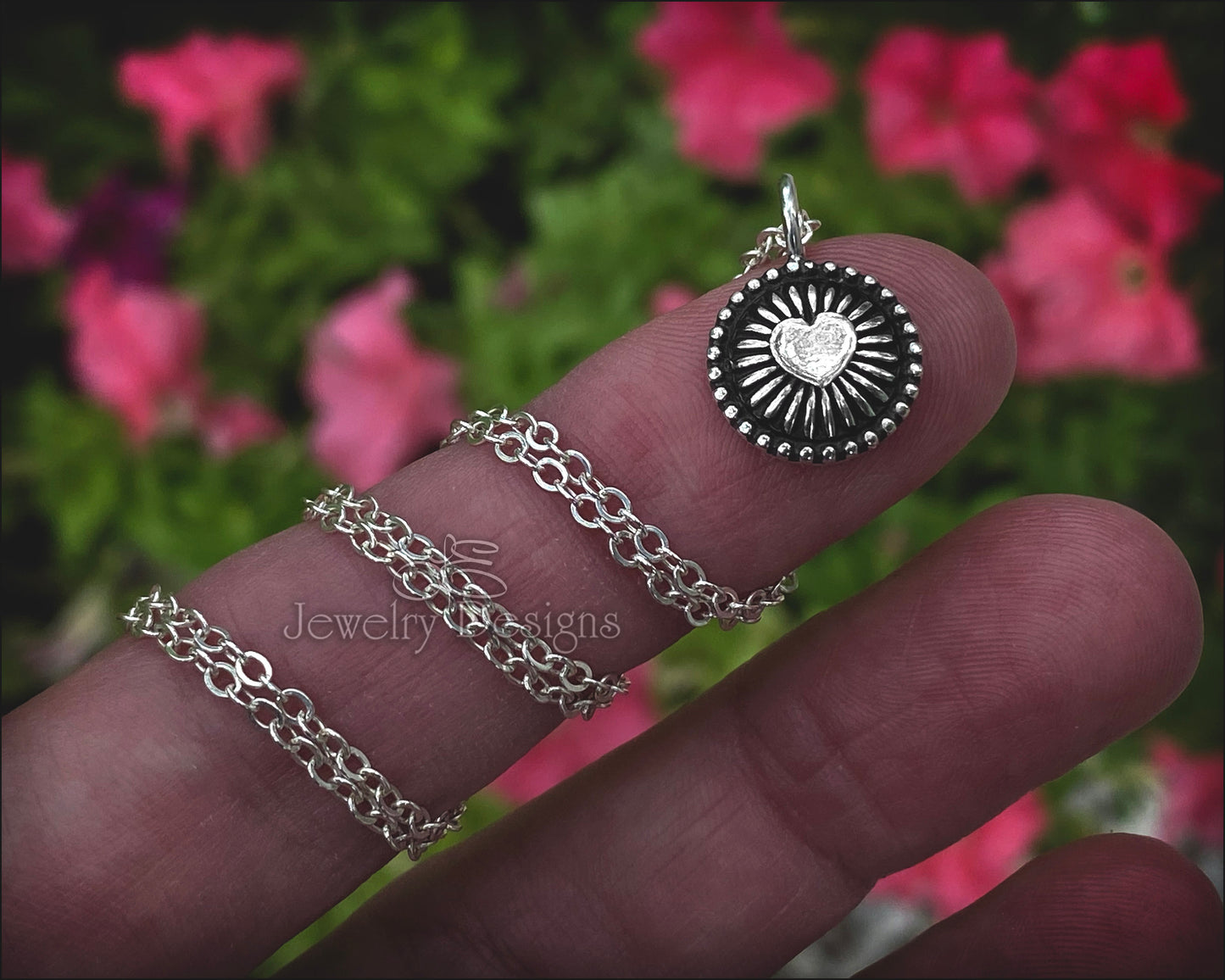Small Radiating Design Charm Necklace - LE Jewelry Designs