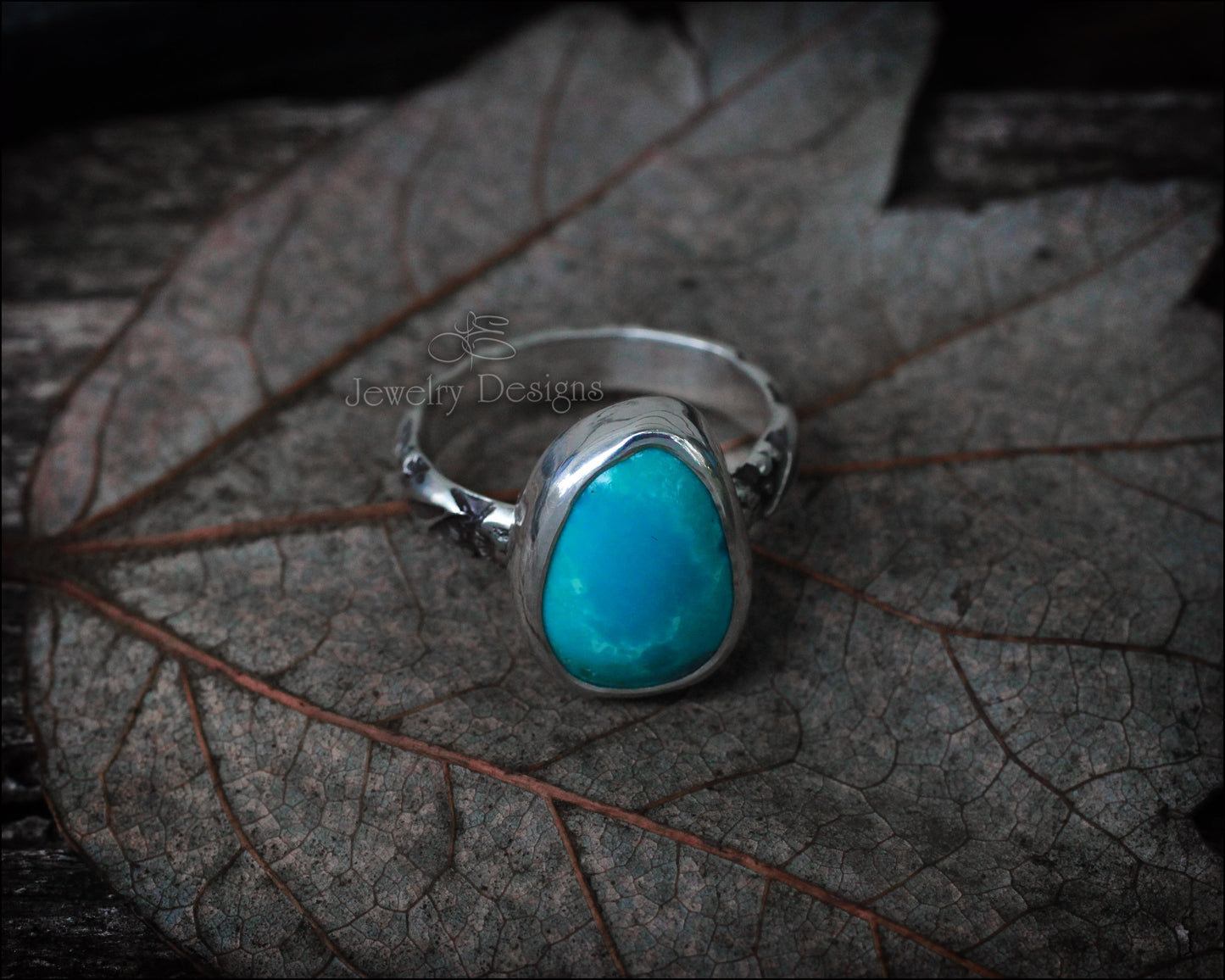 Size 8.75 - Sterling Kingman Turquoise Ring - (RTS) - LE Jewelry Designs